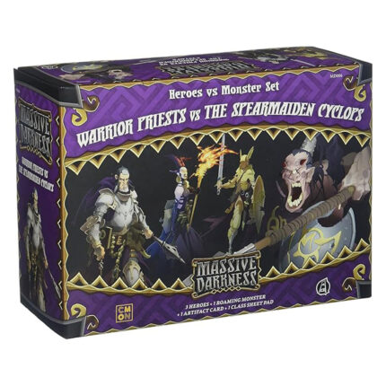 Massive Darkness Heroes & Monster Set – Warrior Priests vs The Spearmaiden Cyclops