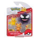Pokemon Battle Figure 3-Pack Teddiursa, Pikachu #9, Gastly 5 cm - Slika 2