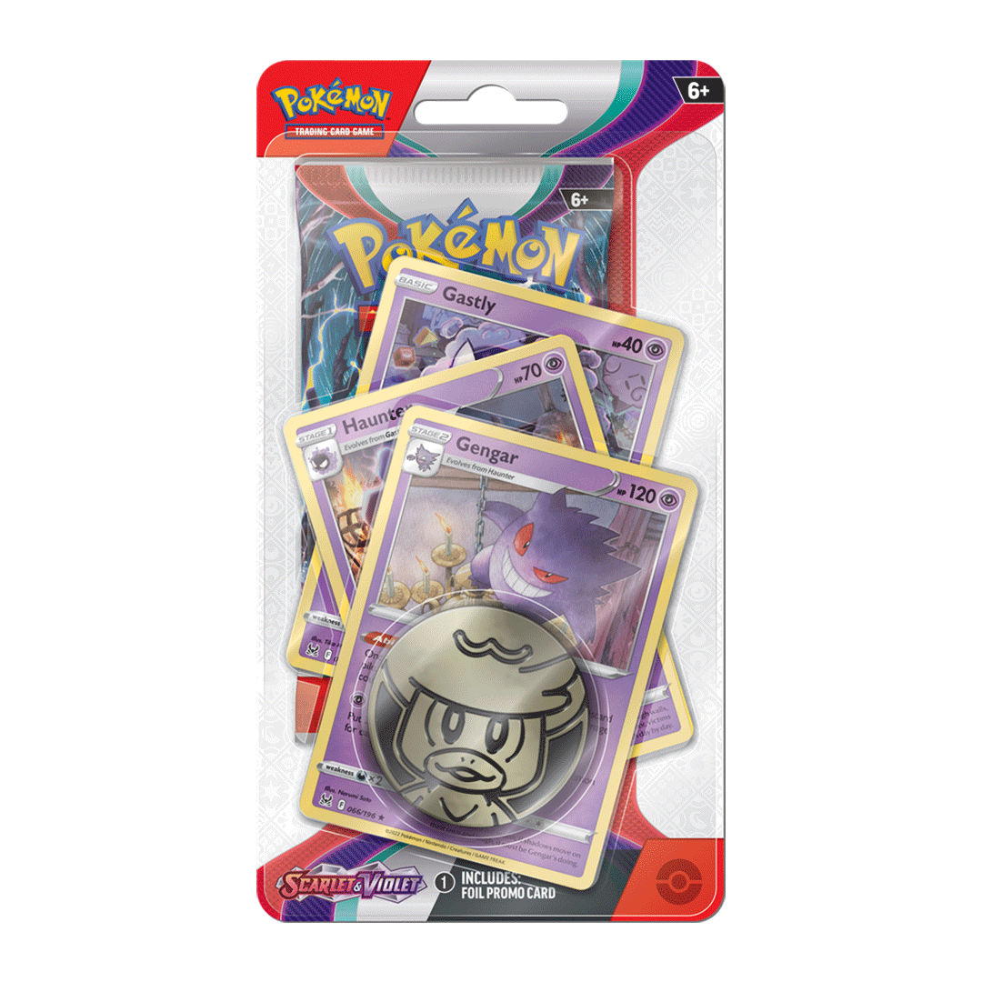 Pokemon-TCG-Scarlet-&-Violet-Booster-Pack,-Coin-&-Gastly-Promo-Cards Pokemon TCG: Scarlet & Violet Booster Pack, Coin & Gastly Promo Cards - Slika 1