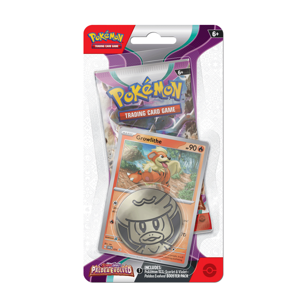 Pokemon TCG SV2 Paldea Evolved Booster Pack, Coin & Growlithe Promo Card Pokemon TCG: SV2 Paldea Evolved Booster Pack, Coin & Growlithe Promo Card - Slika 1