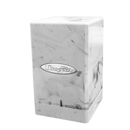 Marble Satin Tower Deck Box - Black White