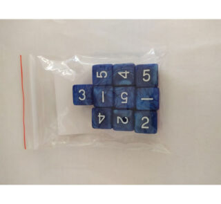 Pearl D6 Blue-White Dice (Set of 10)