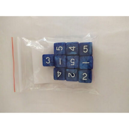 Pearl D6 Blue-White Dice (Set of 10)