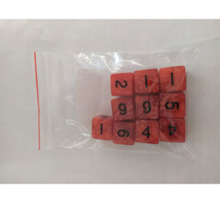 Pearl D6 Red Black Dice (Set of 10)