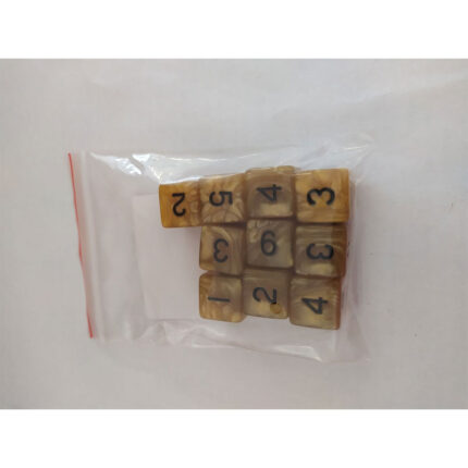 Pearl D6 Yellow/Black Dice (Set of 10)