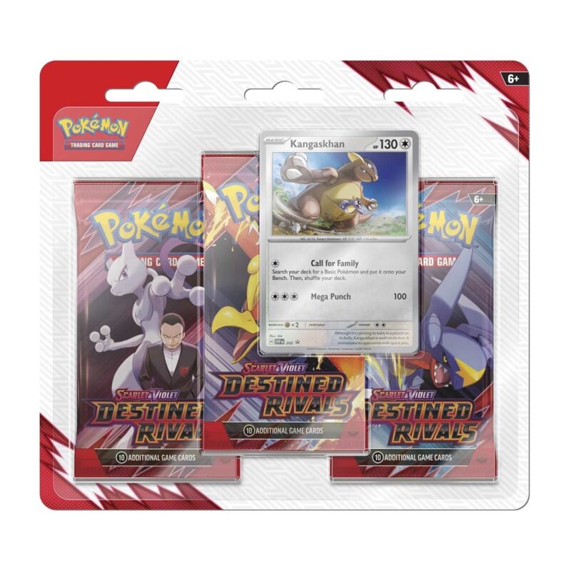 Pokemon TCG Scarlet & Violet-Destined Rivals 3 Booster Packs & Kangaskhan Promo Card