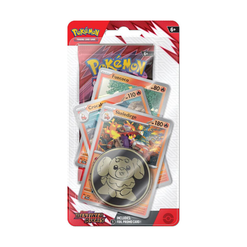 Pokemon TCG Scarlet & Violet-Destined Rivals Booster Pack, Coin & Skeledirge Promo Card
