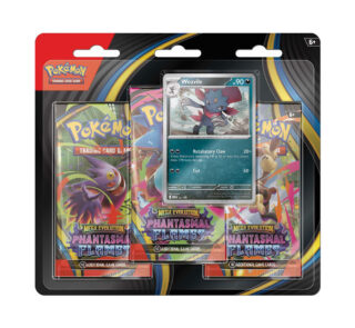 Pokemon TCG ME02 - Phantasmal Flames 3 Booster Packs & Weavile Promo Card