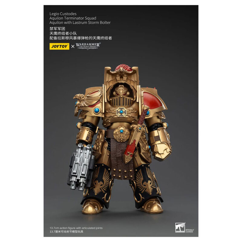 Warhammer The Horus Heresy Action Figure 1 18 Legio Custodes Aquilon Terminator Squad Aquilon with Lastrum Storm Bolter 14 cm