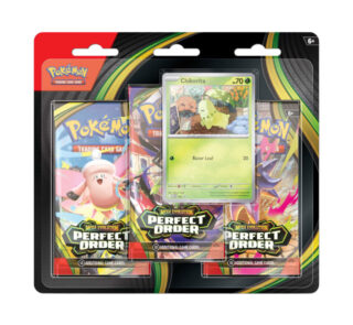 Pokemon TCG ME - Perfect Order - 3 Booster Packs & Chikorita Promo Card