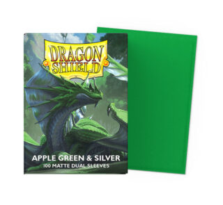 Dragon Shield Matte Dual Apple Green & Silver Sleeves