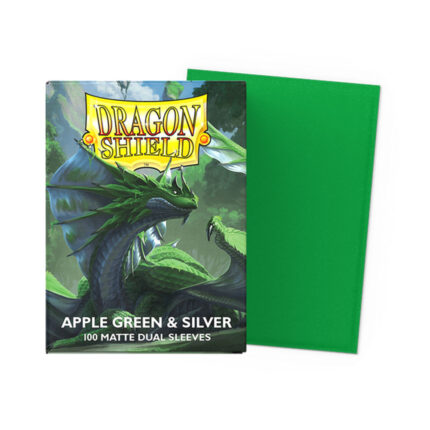 Dragon Shield Matte Dual Apple Green & Silver Sleeves