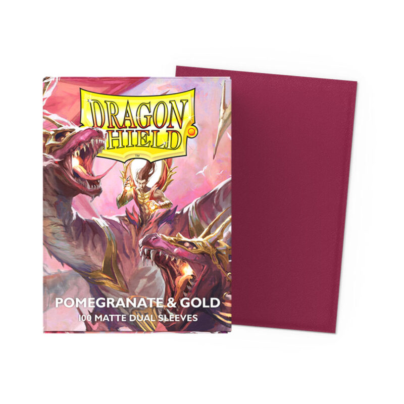 Dragon Shield Matte Dual Pomegranate & Gold Sleeves