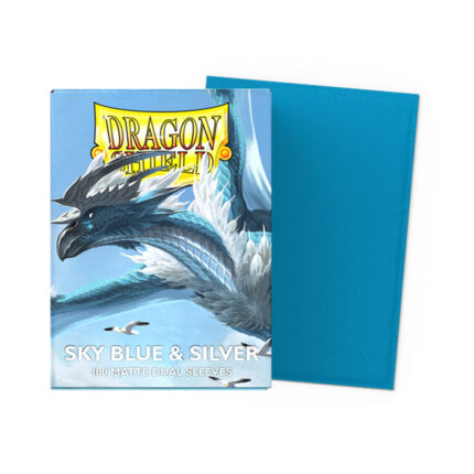Dragon Shield Matte Dual Sky Blue & Silver Sleeves